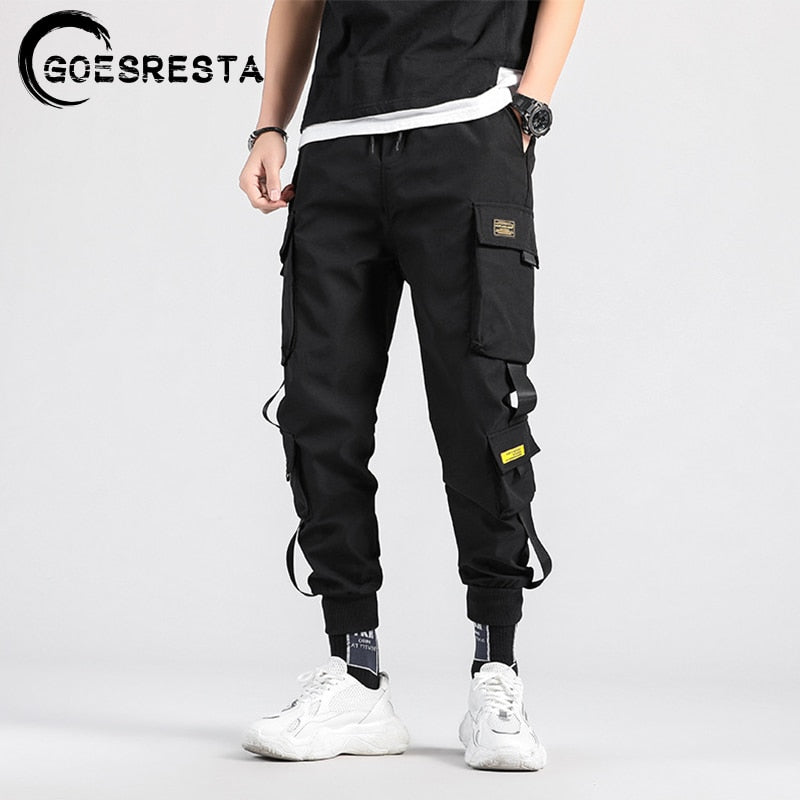 Schwarze Cargohose Herren Hip Hop Streetwear Jogger Pluderhose Herren Casual Harajuku Jogginghose Marke 2021 Sommer Neue Herrenhose