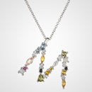 ANDYWEN 925 Sterling Silver 26 Letters Gold Initial  A B Pendant Necklace Thin Long Chain Adjustable Mini P G CZ Jewelry