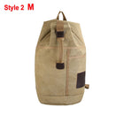 Male Tactical Bucket Canvas Backpack Letter Printing Large Capacity Military Army Bags Outdoor Travel Climbing Round Bag XA678WD