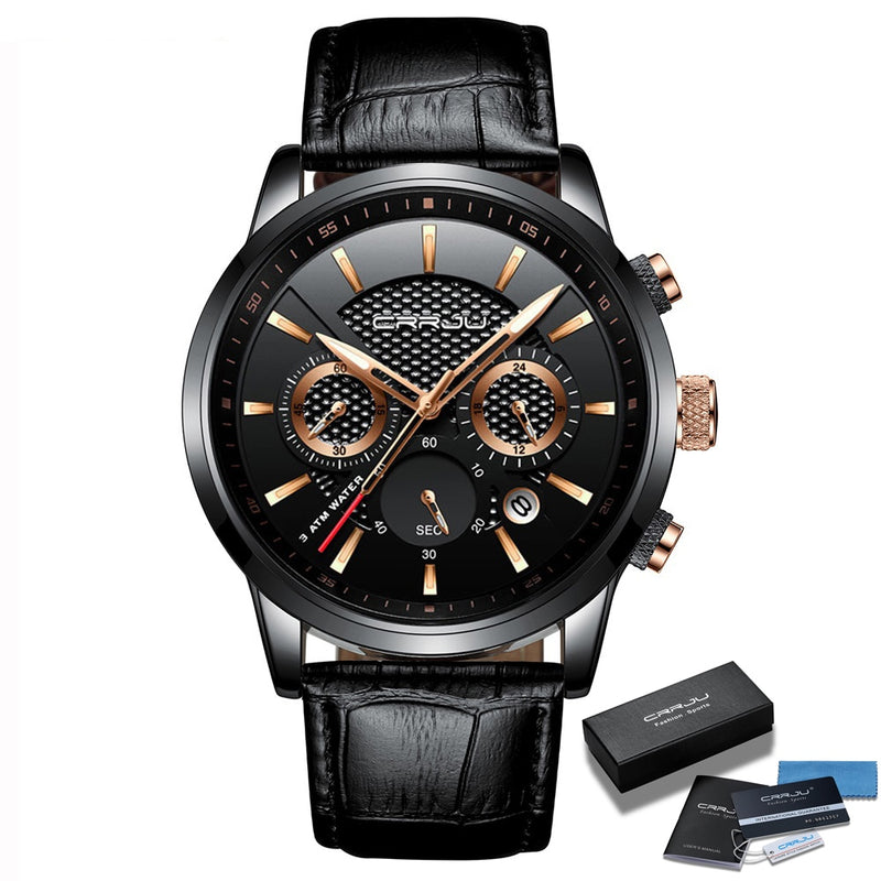 CRRJU Neue Mode Sport Quarz Uhren Männer Luxus Business Leder Uhr Wasserdichte Armbanduhren Männliche Uhr Relogio Masculino