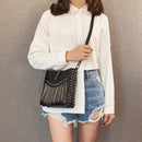 DIINOVIVOWomen Tassel Shoulder Bag Punk Rivet Ladies Messenger Bag Small Bucket Bag Female Crossbody Bags For Women Bag WHDV1213