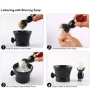 Shaving Brush and Stand, Pure Silvertip Badger Hair Brush Set 22mm Stainless Steel Shaving Stand,Black Resin Alloy Handle Gift