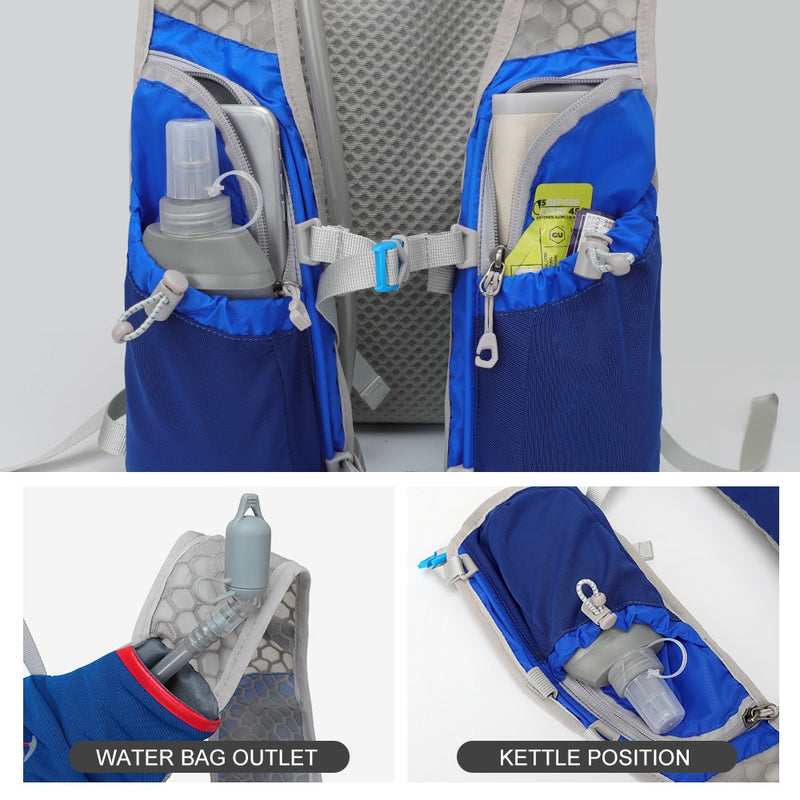 Trail Running-5L Ultralight backpack, hydration jogging vest, Marathon, bicycle, water bottle 250ml 500ml