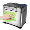 710W Multi-functional Automatic Stainless Steel Bread Maker 19 Programs Wheat Bread Maker with 3 Loaf Sizes Fruit Nut Dispenser