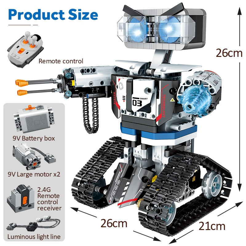 611PCS NEW City RC Robot Electric Building Blocks Remote Control Intelligent Robot Car Brick Toys For Children