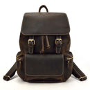 Vintage Crazy Horse Leder Herren Rucksack Unisex Rindsleder 14" Laptop Rucksack Damen dickes echtes Leder Schultasche Freizeittasche