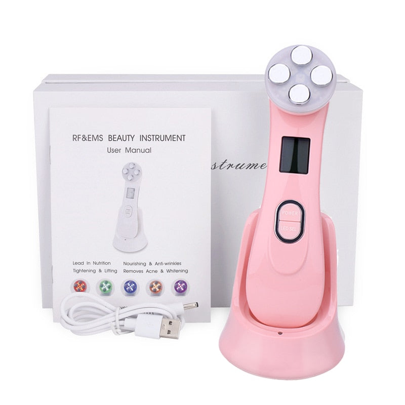 Face Massager Facial Mesotherapy Electroporation RF Radio Frequency LED Photon Face Lifting Tighten Wrinkle Removal Skin Care