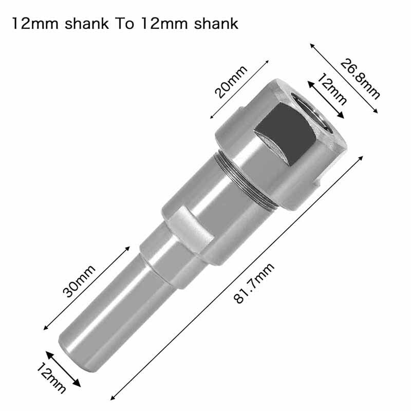 1/4 "8mm 12mm 1/2" Shank Router Bit Extension Rod Converter Collet Engraving Machine Accessories For Wood Milling Cutter