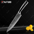 XITUO 8" inch japanese kitchen knives Damascus surface Chef Knife wood handle Japan steel Santoku Cleaver Utility Knives tool