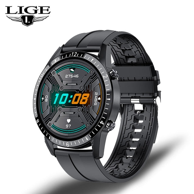 LIGE 2022 Smart Watch Herren Full Touch Sport Fitness Uhr Blutdruck Wasserdicht Bluetooth Anruf Für Android Ios Smartwatch Herren