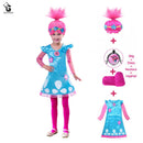 Disfraces para niños Vestidos para niñas Trolls Poppy Disfraz Vestido para niñas Disfraces de Halloween para niños Disfraz de Carnaval Disfraces