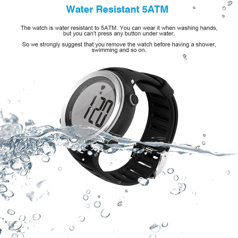 Heart Rate Monitor Men Sports Polar Watches Waterproof Digital Wireless Running Cycling Chest Strap Men Women Sports Watch