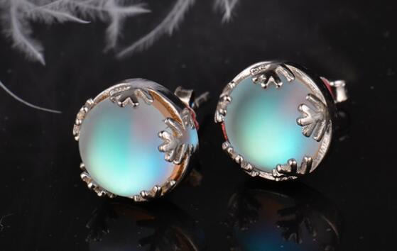 ITSMOS Moonlight Ladies Fashion Aurora Borealis Earrings s925 Silver Stud Elegant Jewelry Birthdays Romatic Gift for Women