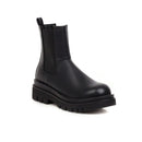 Luxury brand round toe platform ankle boots for woman slip-on chunky heels winter warm fleece chelsea boots women big size 43