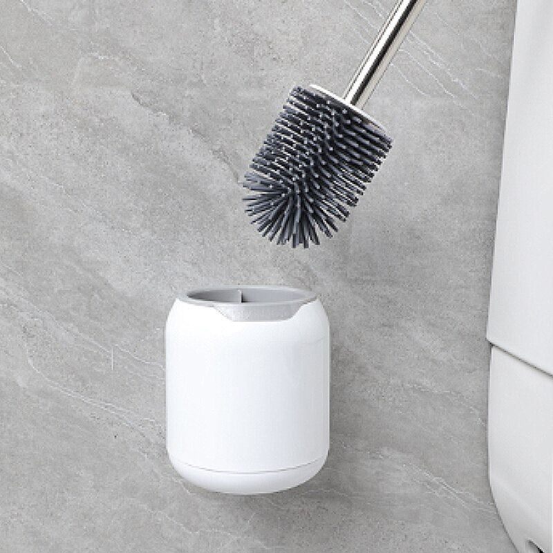 Eyliden TPR Toilet Brush Rubber Head Holder Cleaning Brush For Toilet Wall Hanging Floor Bathroom Cleaning Tools with Tweezers