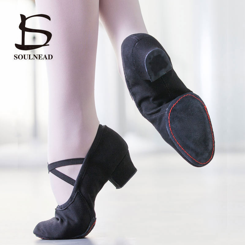 Zapatos de baile para mujer, zapatos de Ballet para niñas, zapatos de salsa de Jazz, suela suave, tacones bajos, zapatillas de baile para niños, zapatillas de deporte latinas rosas, negras, rojas para niños