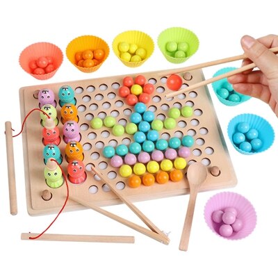 Kids Toys Montessori Wooden Toys Hands Brain Training Clip Beads Puzzle Board Math Game Baby Early Educational Toys For Children