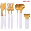 Black Tableware Forks Knives Spoons Cutlery Dinner Set Stainless Steel Cutlery Set Kitchen Flatware Set 16Pcs Luxury Dinnerware