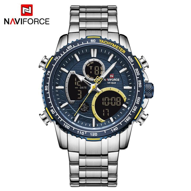 Reloj NAVIFORCE para hombre, relojes deportivos digitales de marca de lujo, reloj de pulsera de cuarzo para hombre, reloj luminoso resistente al agua para hombre, reloj Masculino