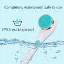 Waterproof 4 In Electric Bath Shower Brush Rotating Scrubber Shower Brush Long Handle Spa Exfoliation Clean Face Body Massager