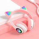Cat Ear Wireless Headphones Blue-tooth 5.0 RGB Earphones Bass Noise Cancelling Adults Kids Girl Headset Support TF Card Mic