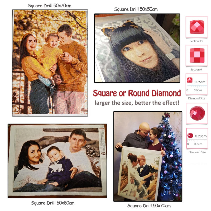 Evershine foto personalizada diamante pintura 5D DIY diamantes de imitación cuadros completo cuadrado redondo diamante bordado venta decoración del hogar
