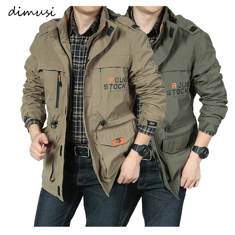 DIMUSI, chaquetas para hombre, prendas de vestir informales, senderismo, rompevientos, abrigos con capucha, moda, ejército, chaquetas de bombardero de carga, ropa para hombre