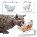 Non-Slip Cat Bowl Transparent Durable Pet Double Bowls With Raised Stand For Cats Dog Food Feeder Drink Water Bowl Pets Supplies