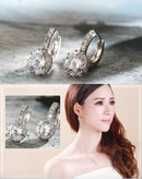 YANHUI Fashion Round 2.0ct Lab Diamond Zircon Drop Earrings For Women Wholesale Jewelry S925 Silver Color Earrings EH75