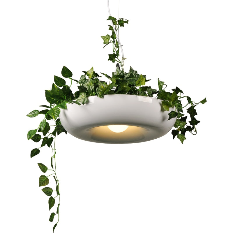 Luces colgantes de plantas modernas, lámpara colgante de maceta de jardín DIY, lámpara colgante nórdica para comedor, oficina, arte, decoración del hogar, accesorios de iluminación