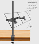 Soporte de escritorio de DL-T902-240 de 400mm, soporte de Monitor de acero de 360 ​​grados de movimiento completo, base de abrazadera de 10 "-27", brazo de montaje para Monitor, carga de 12kg
