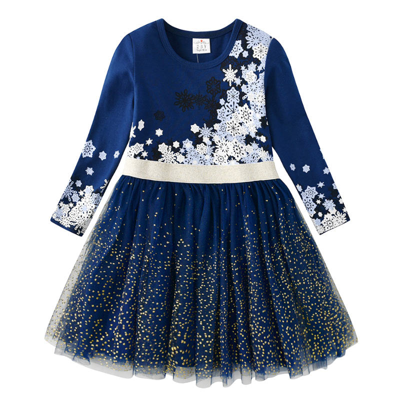 VIKITA Kids Party Dress for Girl Children Sequined Dresses Girls Star Dress Toddlers Casual Dresses Children Autumn Costumes