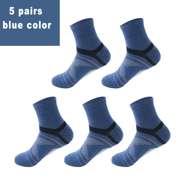 10 STÜCKE = 5 Paar Hochwertige Baumwolle Neue Herbst Herrensocken Laufende Winter Lässige Atmungsaktive Aktive Socken Streifen Sportsocken EUR38-48