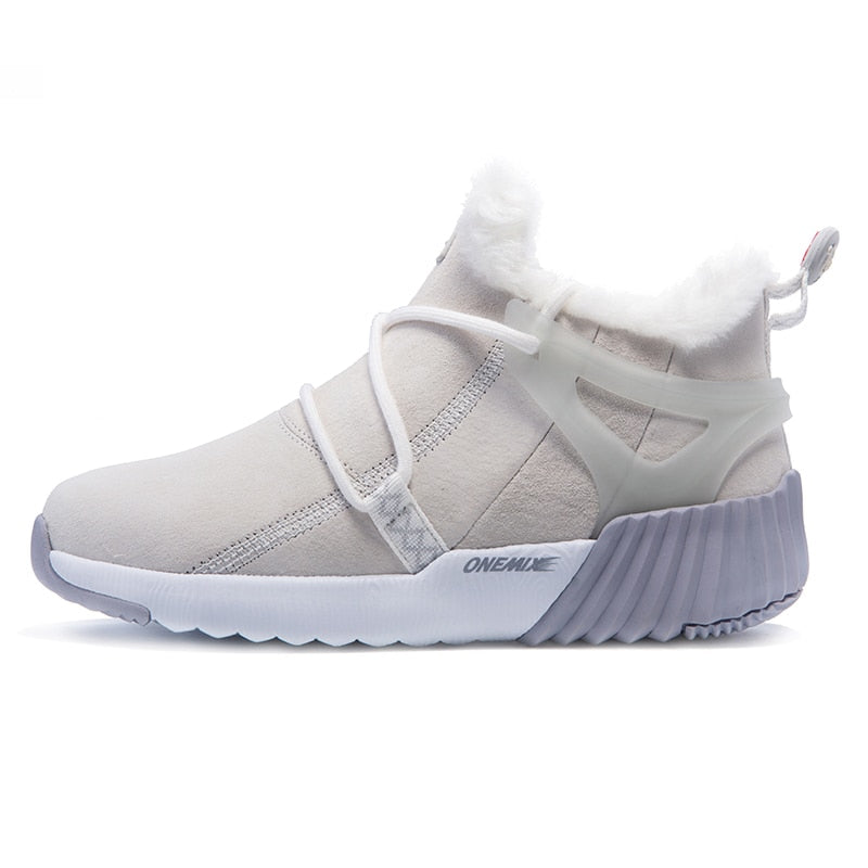 ONEMIX Winter High Top Damping Women Sneakers for Outdoor Casual Slip-On Platform Fitness Trainers Shoes Keep Warm Running Shoes