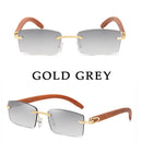 2022 Vintage Rimless Sunglasses For Men Fashion Square Glasses Luxury Oculos De Sol Masculino Zonnebril Heren Lunette De Soleil