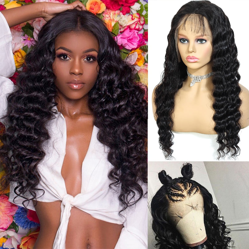30 32 Inch Long Loose Deep Wave Lace Front Human Hair Wigs For Women Brazilian 13X4 Lace Frontal Wig 100% Human Hair Wigs Queen