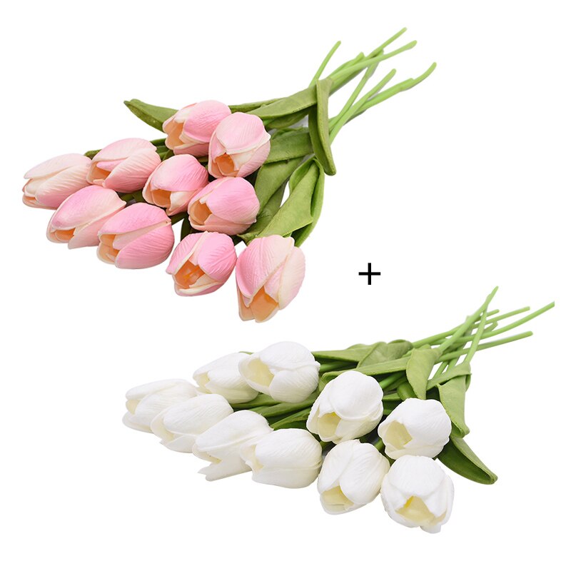 20pcs Mix Tulip Artificial Flower Real Touch Artificial Bouquet Fake Flower for Wedding Decoration Flowers Home Garden Decor