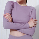 Workout Tops For Women Fitness Sport Yoga Top Knitted Yoga Shirt Seamless Top Long Sleeve Running Sport Shirt Women Sportswear