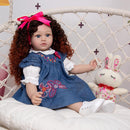 New Design Density Curls As Princess Reborn Baby Dolls Lifelike 60 CM Toddler Bebe Dolls Toy Kids Cosplay Playmate Birthday Gift