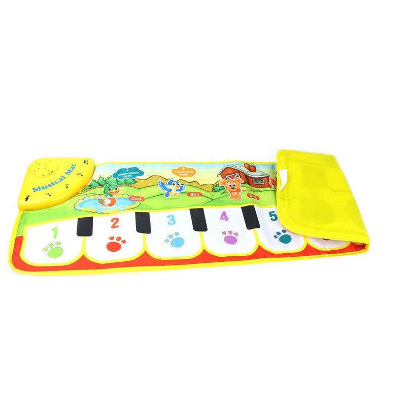 90x27cm Baby Musical Play Mat Animals Sound 8 Instruments Tone Adjustable Piano Keyboard Educational Toys for Children Kids Gift