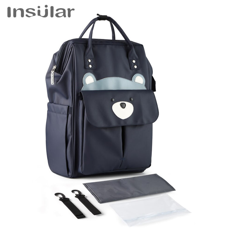 Insular New Cartoon Design Diaper Bag Backpack Waterproof Mommy Bag For baby care  Large Capacity Baby Travel Stroller Bag