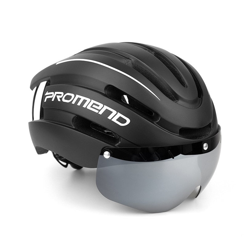 Casco de ciclismo de carreras para hombres y mujeres con gafas y luz trasera ultraligero MTB casco de bicicleta de carretera al aire libre casco de bicicleta de montaña