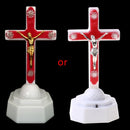LED Light Christ Jesus Lcon Cross Home Church Pray Ornaments Church Souvenirs 11UA