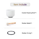 CVNC Crystal Singing Bowl Frosted Quartz Chakra 8 inch C D E F G A B Note for Meditation Sound Healing free Mallet and O-ring