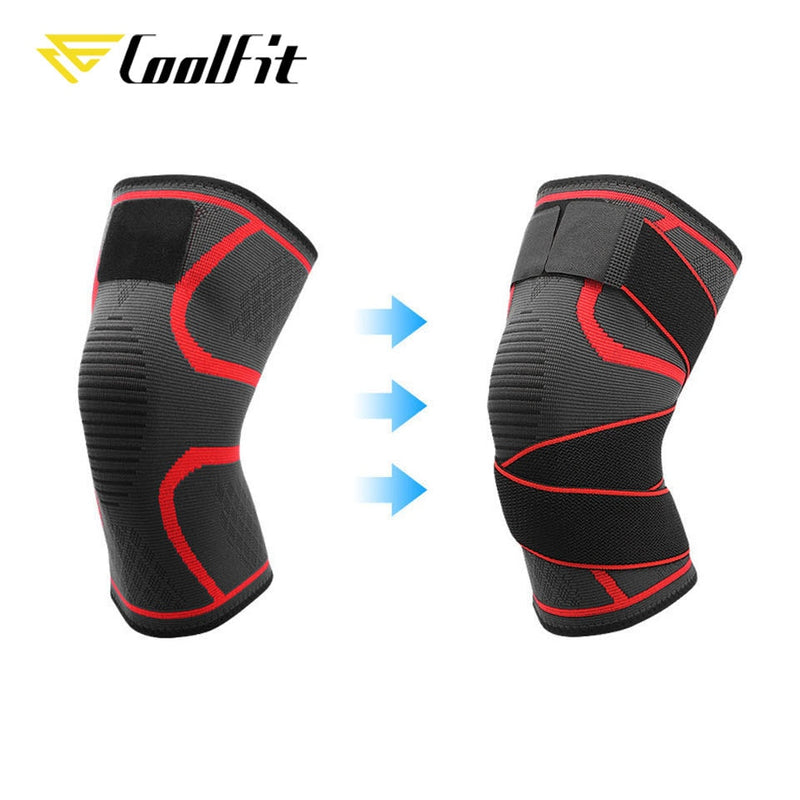 CoolFit 1PCS Dual-use Pressurized Knee Pads Strap Removable Knee Brace Support Crossfit Fitness Running Sports Knee Protector