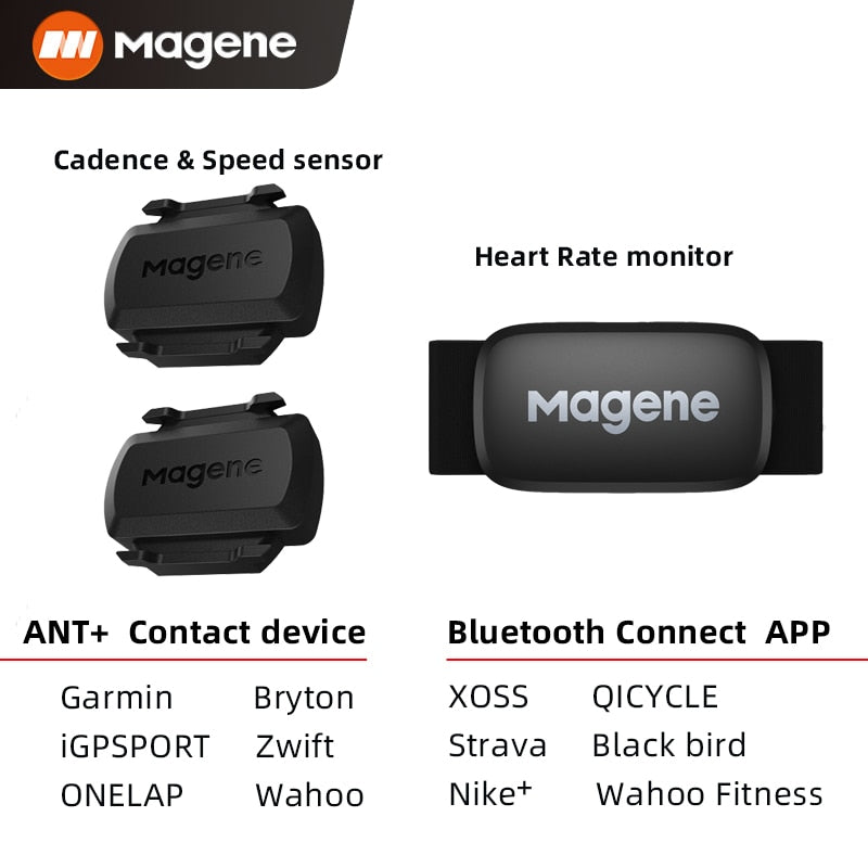 Ciclismo Magene Mover H64 Modo dual ANT + y Bluetooth 4.0 Sensor de frecuencia cardíaca con correa para el pecho Computadora Bicicleta Wahoo Garmin Sports