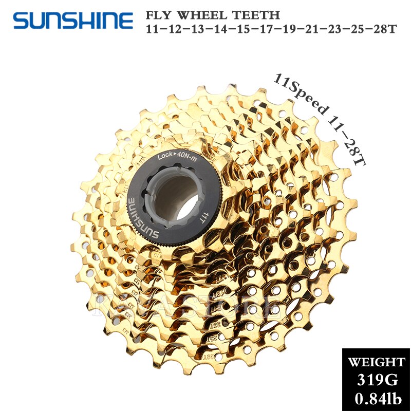 SUNSHINE Road Bike Freewheel 11-25T/28T/32T/34T/36T Bicycle Flywheel 8/9/10/11/12S Speed Cassette Sprocket for Shimano HG K7