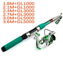 Fishing Rod Combo 1.8-3.6M Telescopic Fishing Rod and Spinning Fishing Reel Fishing Set Carp Fishing Rod Reel Kit