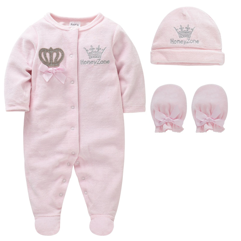 Conjunto de ropa para bebé niña, Pijamas para niño, bebe fille con sombreros, guantes, ropa suave transpirable de algodón, pijamas para bebé recién nacido