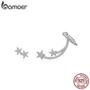 BAMOER Stern-Komet-Asymmetrie-Ohrstecker für Frauen Klarer Zirkonia Helle Meteor-Ohrstecker 925 Sterling Silber Schmuck Femme BSE087